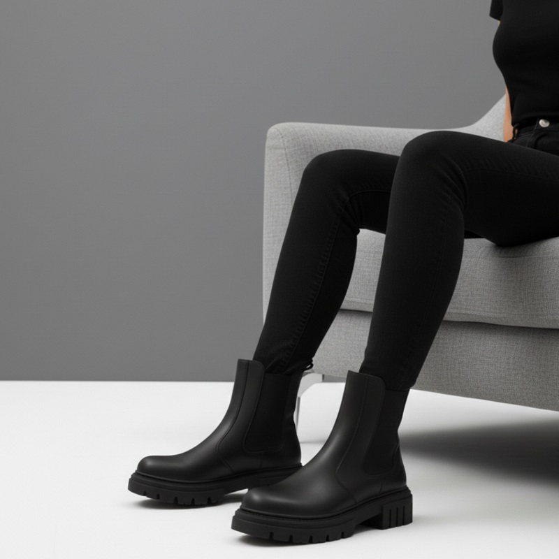 نیم بوت زنانه چلسی دوطرف کش-مشکی